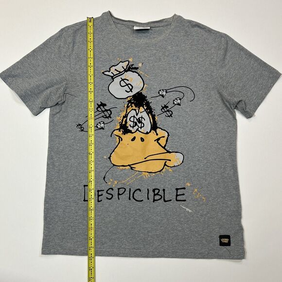 Daffy Duck Shirt Adult Large Gray Looney Tunes Despicible Money Bags Tee Men - Picture 11 of 12